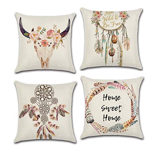 WEAGO Decorative Pillow Covers 18x18 Dream Catchers Them Throw Pillows Cover for Farmhouse Autumn Spring Decorations,Cushion Case for Couch-Home Decor