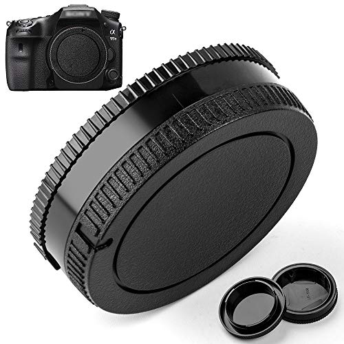 Camera Body Cap and Lens Rear Cap Cover Replacement for Sony Alpha A-Mount/Minolta AF Mount Lens,2 Packs