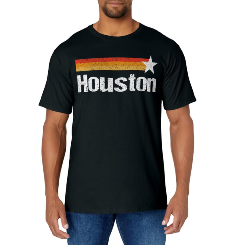 Vintage Houston Texas Houston Strong Stripes USA Texas Men T-Shirt