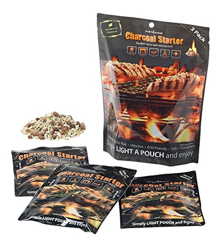 Insta-Fire (3 Packs) Charcoal Starter Perfect for Camping, Emergencies, Hiking, Fishing, Boating, Fire Pits, Grilling, Survival, Preppers, Food Storage, Boiling Water (as Seen on Shark Tank!)