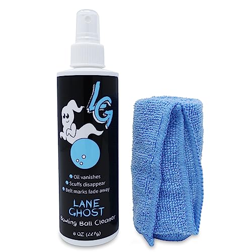 Lane Ghost Bowling Ball Cleaner Spray - USBC Approved - Oil, Scuff, and Belt Mark Cleaner - Restores Tack and Prolongs Lifespan of Ball