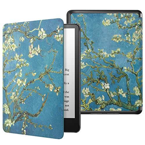 MoKo Case for 6.8' Kindle Paperwhite (11th Generation-2021) and Kindle Paperwhite Signature Edition, Light Shell Cover with Auto Wake/Sleep for Kindle Paperwhite 2021 E-Reader, Almond Blossom