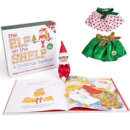 The Elf on the Shelf Girl Elf Gift Set with Party Dress Set (2 Pack) - Girl Character & Themed Storybook with Festive Holiday Dresses: Dress Your Elf Girl Scout Up for Your Christmas Party