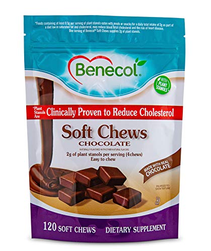 Benecol Soft Chews - Made with Clinically Proven Cholesterol-Lowering Plant Stanols - Cholesterol Management Supplement (120 Chocolate Chews)