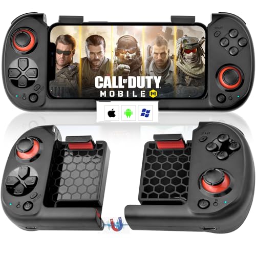 Koiiko Mobile Gaming Controller for iPhone iOS Android PC Wireless Gamepad Joystick for iPhone 15/14/13/12/X, iPad, MacBook, Samsung Galaxy S23/S22/S21/S20, TCL, Magnetic Storage, Pocket Size, Call of Duty - Direct Play