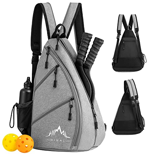 Himal Pickleball Bag- Adjustable Pickleball,Tennis,Racketball Sling Bag - Pickleball Backpack with Water Bottle Holder for Men and Women