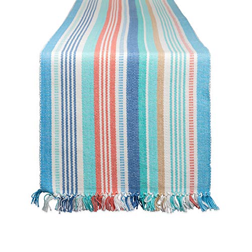 DII Seashore Collection Beach House Décor, Table Runner, 13x72, Seashore Stripe