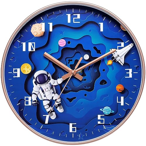 KSYOU 12 Inch Silent Wall Clock, 30 cm Diameter, Quartz Movement, Analog Display, Unisex, White