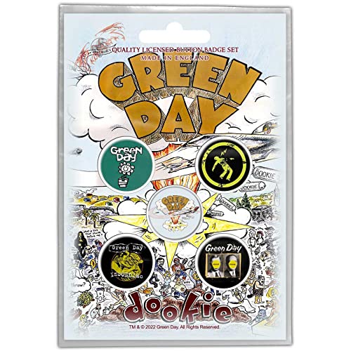 Green Day Dookie Button Set (Pack of 5) (One Size) (Multicolored)