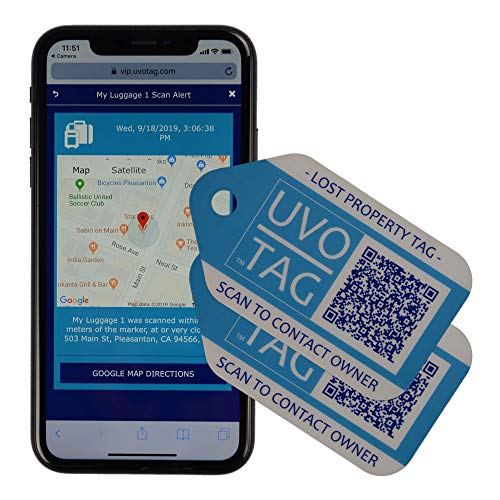 Location-Enabled Smart Luggage Tags - Unique Large Smart ID Tags for Luggage (Pack of 2)