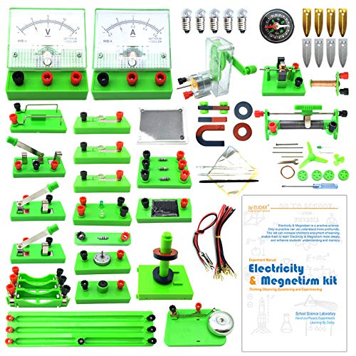 EUDAX School Physics Labs Basic Electricity Discovery Circuit and Magnetism Experiment kits for High School Students Electromagnetism Elementary Electronics