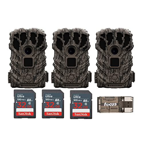 Stealth Cam Browtine 14MP Trail Camera Bundle with 32GB Memory Card (3-Pack) and Card Reader (3-Pack) (5 Items)