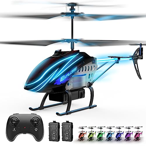 BUSSGO Remote Control Helicopter for Kids with 30Mins Flight(2 Batteries), 7+1 LED Light Modes, Altitude Hold, 3.5 Channel, Gyro Stabilizer,Remote Helicopter Toys for Boys and Girls