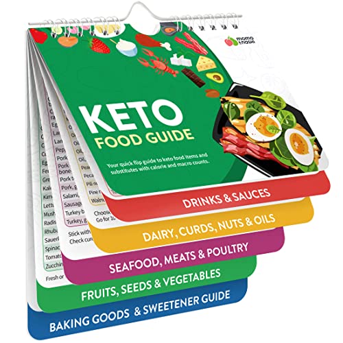 Momo & Nashi Keto Cheat Sheet Magnets Booklet - Keto Diet for Beginners & Dummies Kit - Magnetic Keto Food List Planning Tool Chart Weight Loss, Low Carb Ketogenic Meal Plan, Baking, Recipes Guide