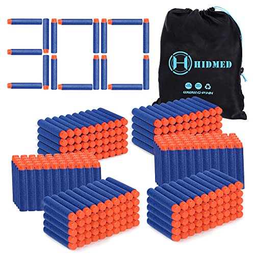 Blaster Darts, 300 Pack Refill Bullets for Nerf N-Strike Elite, Toys Foam Blasters for Boys Party Favors, with Portable Storage Bag