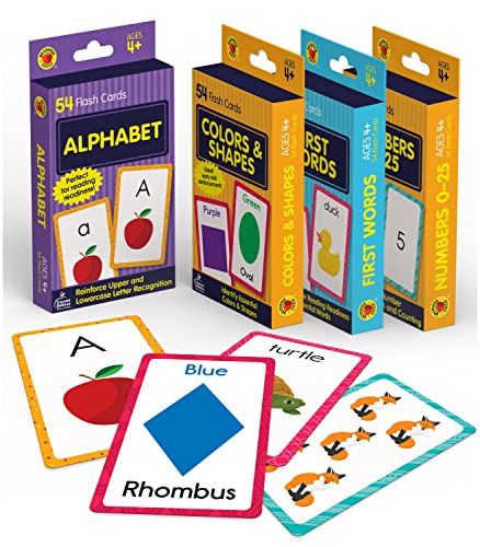 Carson Dellosa Preschool Flash Cards for Toddlers Ages 2-4 Years Old, 211 Numbers, Sight Words, Colors, Shapes, and Alphabet Flash Cards, Toddler Learning Flash Cards for Toddlers 4 Count (Pack of 1)
