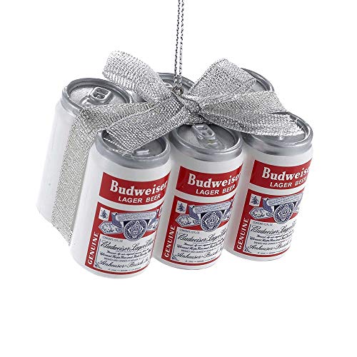 Kurt S. Adler Budweiser Vintage Can 6 Pack with Bow Ornament AB1151 New for Christmas