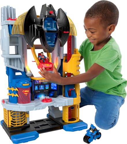 Fisher-Price Imaginext DC Super Friends Batman Toy, Ultimate Headquarters Playset 2-Ft Tall, Lights Sounds & 10 Pieces for Kids Ages 3+ Years