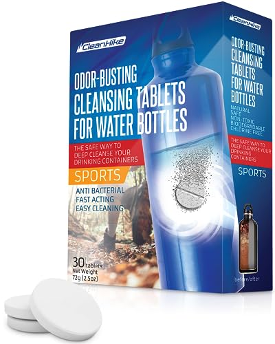 Tumbler Water Bottle Cleaning Tablets - (30 Tablets) All Natural Ingredient, Great for All Stainless, Plastics, Ceramic and Glass Drinking Containers, Individually Packed (1)