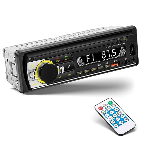 Single Din Car Stereo Bluetooth Car Radio, Car Audio with Handsfree and App Control,LSLYA 4X50W Car Radio Supports FM,AUX,USB,TF,EQ,Fast Charging | No CD DVD Player