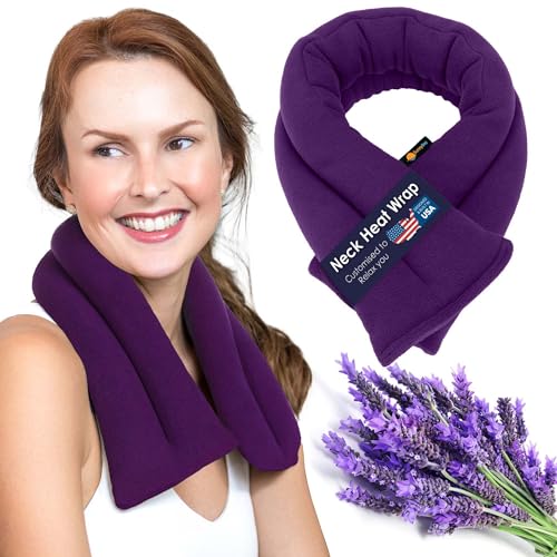SunnyBay Microwave Heating Pad, Microwavable Heated Neck and Shoulder Wrap with Lavender, Soothing Pillow Hot & Cold Bean Bag, Aroma Warmer for Pain Relief, 26x5 Inches, Purple