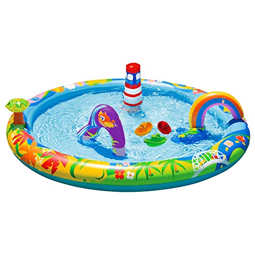 BANZAI Splashville Water Park Inflatable Water Play Table Measures 48' Dia X 14' H