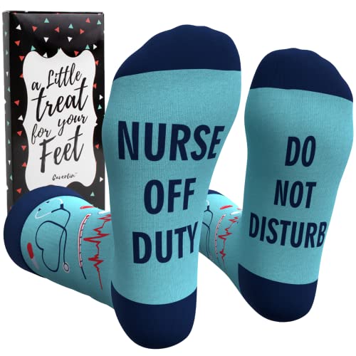 Cavertin Women's Mom Grandma Retirement Dentist Teacher Nurse Socks with Gift Box Gifts for Her (Nurse)