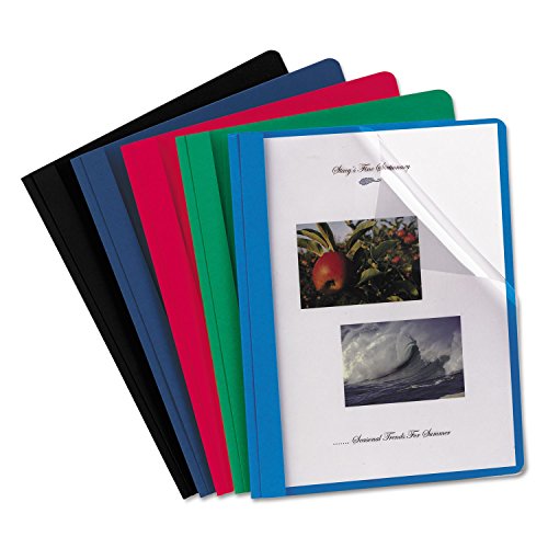 Oxford Clear Front Report Covers, Assorted Colors, Letter Size, 25 per Box (55813EE)