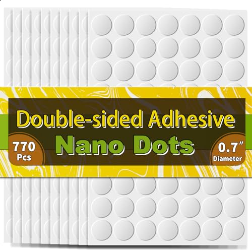 Piteno 770Pcs Double Sided Adhesive Dots, Clear Removable Sticky Adhesive Mounting Putty, Waterproof No Trace Glue Dots Adhesive Putty for Poster Picture Balloon Festival Decoration Museum (20mm)