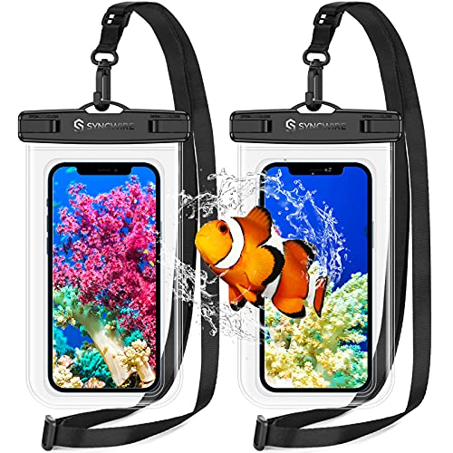 SYNCWIRE Waterproof Phone Pouch [2-Pack] - Universal IPX8 Waterproof Phone Case Dry Bag with Lanyard Compatible with iPhone 15/14/13/12/11 Pro XS MAX XR X Samsung S23 S22 S20+ and More Up to 7 Inches