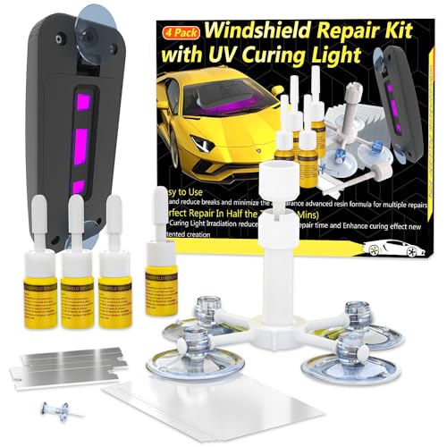 Cecotec Windshield Repair Kit, Windshield Crack Repair for Chips and Cracks, Glass Repair Fluid with Pressure Syringes, Car Windshield Chip Repair Kit Quick Fix for Chips, Cracks, Star-Shaped Crack