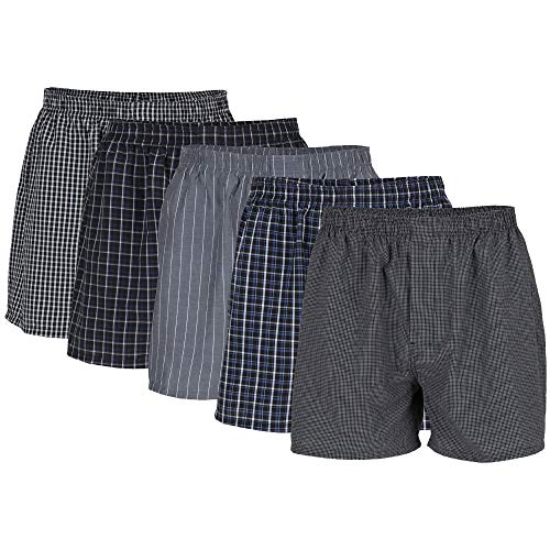 Gildan Men's Underwear Boxers, Multipack, Black Stripe Assorted (5-Pack), Large