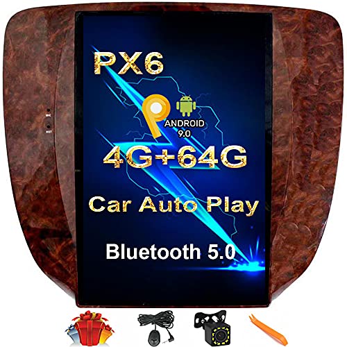 12.1 inch Vertical Screen Car Stereo Radio GPS Navigation for GMC Yukon Sierra Chevrolet Tahoe Suburban Android 4G+64G Car Play Auto (PX6 Hexa core 4G+64G+DSP+Car Auto Play)
