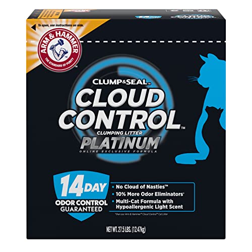 Arm & Hammer Cloud Control Platinum Multi-Cat Clumping Cat Litter with Hypoallergenic Light Scent, 14 Days of Odor Control, 27.5 lbs, Online Exclusive Formula