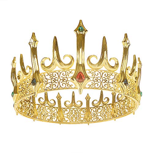 Eseres Gold King Crown for Men Adult's Costume Crowns Birthday Cake Topper