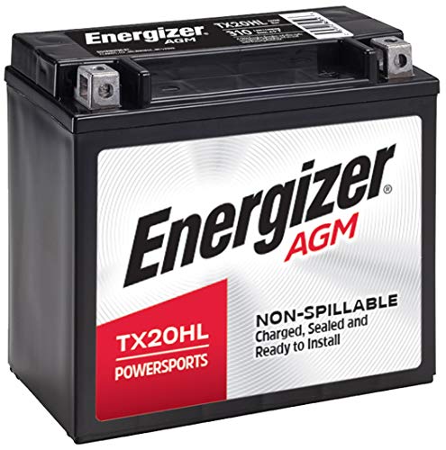 Energizer TX20HL AGM Motorcycle and Atv 12V Battery, 310 Cold Cranking Amps and 18 Ahr. Replaces: YTX20L-BS and others