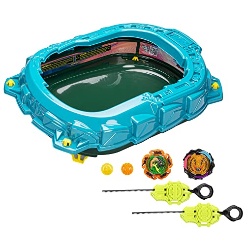 BEYBLADE Burst QuadStrike Light Ignite Battle Set Stadium, 2 Spinning Tops, and 2 Launchers, Toys for 8 Year Old Boys & Girls & Up (Amazon Exclusive)