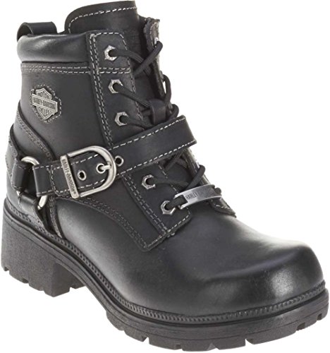 HARLEY-DAVIDSON FOOTWEAR Women's Tegan Ankle Boot ,Black,7.5 M US