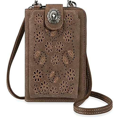 Montana West Crossbody Cell Phone Purse For Women Western Style Cellphone Wallet Bag Travel Size With Strap PHD-120CF/PK