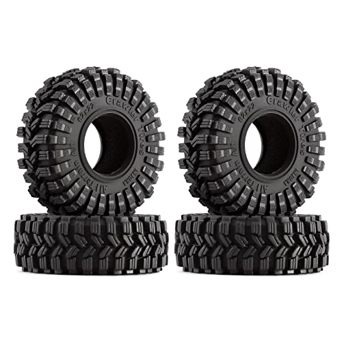 INJORA 1.0 Tires - All Terrain Super S5 King Trekker Soft Sticky Tires for 1/18 TRX4M 1/24 RC Crawler Axial SCX24 FMS FCX24 Enduro24 (T1014)