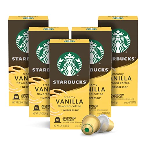 Starbucks Vanilla Flavored Nespresso Compatible Coffee Capsules (50 Count)
