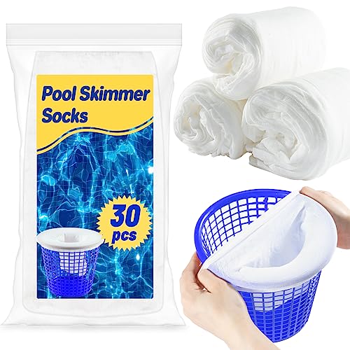 Sukh Pool Skimmer Socks Filte - 30PCS Pool Socks Skimmer Filter Socks Pool Skimmer Basket Sock Pool Filter Socks Pool Cleaning Filter Socks Cleans Debris,Leaves for In-Ground,Above Ground Pools