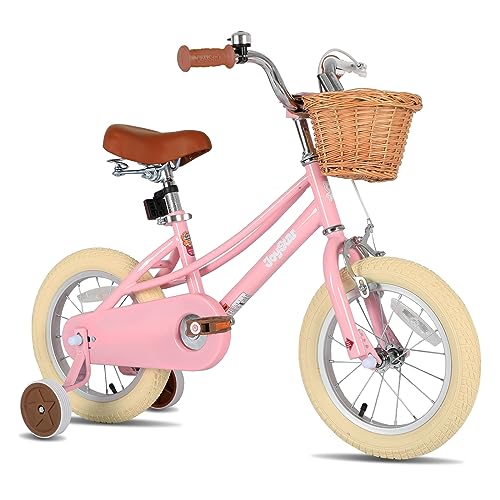 JOYSTAR 12 inch Kids Bike for Toddlers 3-4 Years(33'-41') Girls, Girls Bike with Training Wheels & Basket, Kids' Bicycle Pink