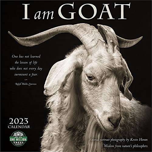 I Am Goat 2023 Wall Calendar: Animal Portrait Photography by Kevin Horan and Wisdom From Nature's Philosophers | 12' x 24' Open | Amber Lotus Publishing