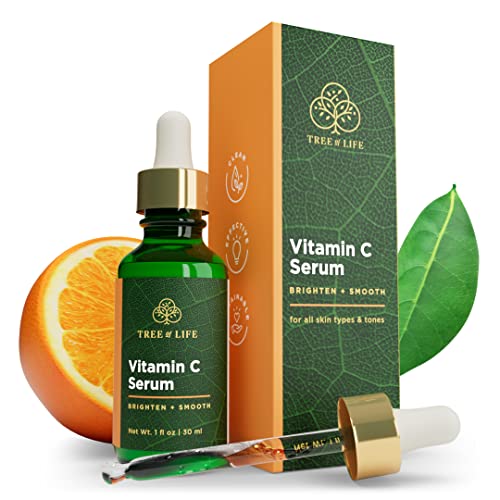 Tree of Life Facial Serum for Face, Brightening, Firming, Hydrating, Dry Skin, Dermatologist Tested - Vitamin C Serum