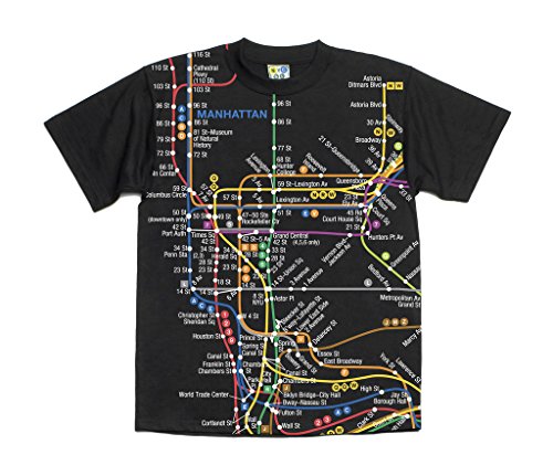 NYC Subway Line Kid's T-Shirt M Black