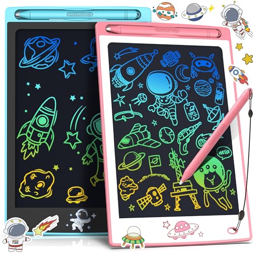 Hockvill LCD Writing Tablet for Kids 2 Pack, 8.8 Inch Learning Kids Toys for 3 4 5 6 7 8 Year Old Girls Boys, Toddler Drawing Pad Doodle Board Travel Essentials, Christmas Birthday Gift for Kids