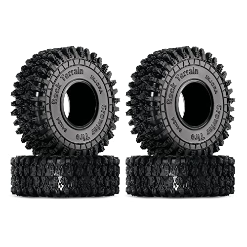 INJORA 1.0 Tires - S5 Rock Terrain Crawler Tires for TRX4M SCX24 AX24 FCX24 Upgrade Parts,64 * 24mm,T1011