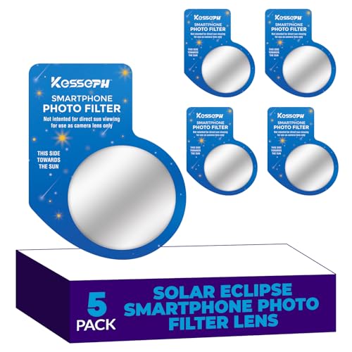 Solar Eclipse Imaging Enhancing Lens Filter for Your Smartphone 5-Pack. Capture The Eclipse and Ensure Your Phone Camera is Shielded from Harmful Rays