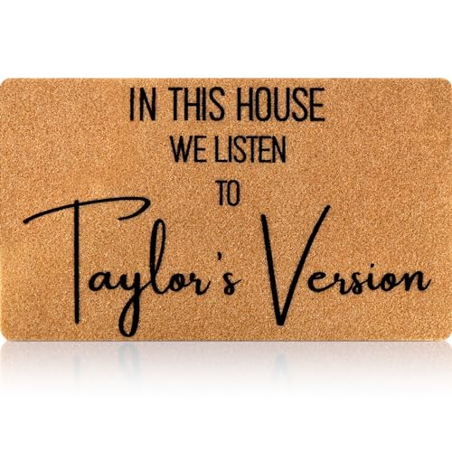 Dripykiaa Taylor Welcome Door Mat 30'' x 17'' Front Door Mat with Anti-Slip Backing Indoor & Outdoor Use, Coir Door Mat for Outdoor Entrance, Easy Cleaning